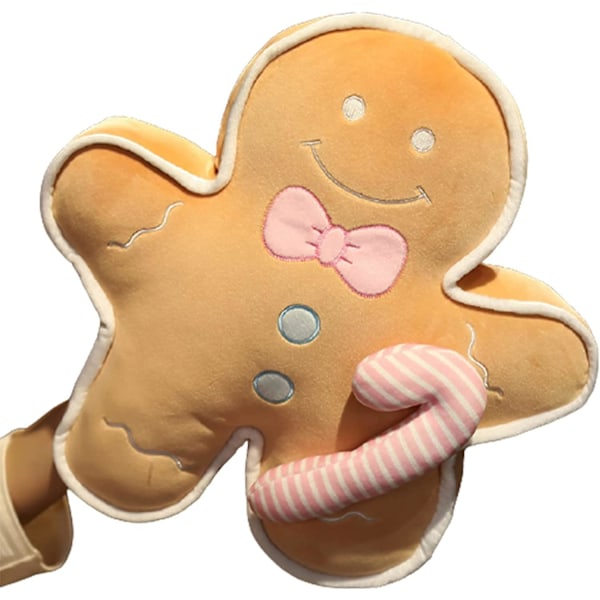 Pepparkaksgubbe Kudde Docka, Juldekoration Cartoon Pepparkaksgubbe Plysch Leksak, Kakgubbe Plysch Fylld Leksak Pepparkaksgubbe 17 Tum (Ljusbrun)