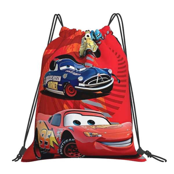 o281 Lightning McQueen Trækpose, Enkel Afslappet Trækpose Rygsæk, Trækpose Skuldertaske til Gym Sport Uu281