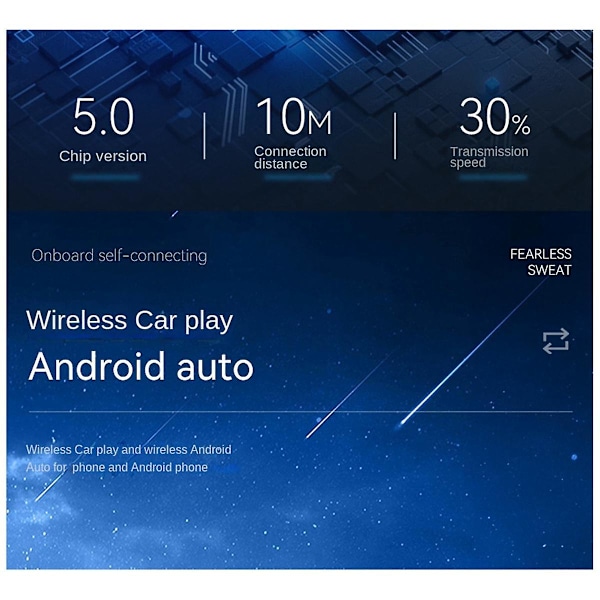2-i-1 CarPlay-box Android Auto Trådlös CarPlay-omvandlare Bil Android Smart Box Trådlös Adapter C