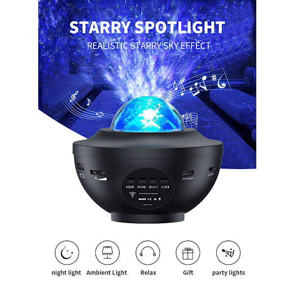 Galaxy-tähtiprojektor yövalo - Luo kaunis tähtitaivas