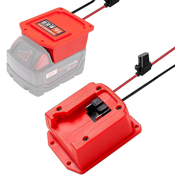 Strømhjul Adapter for Milwaukee M18 18V Batteri med Sikring for RC-bil, Robotikk