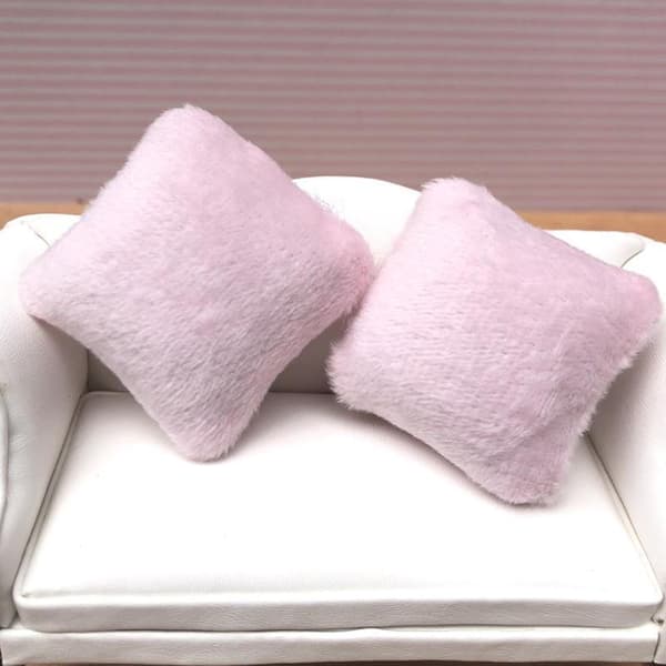 5x10x Bløde Pude Puder Til Sofa Dukkehuse Miniature Møbler 4x4cm Pink