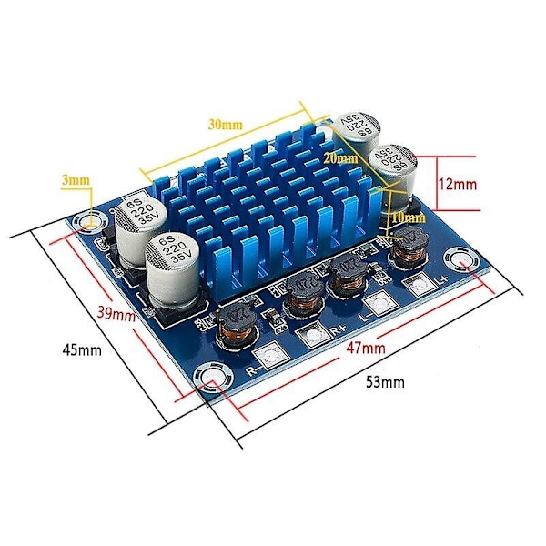 TPA3110 30W Digital Audio Stereo Förstärkare Modulbräda XH-A232