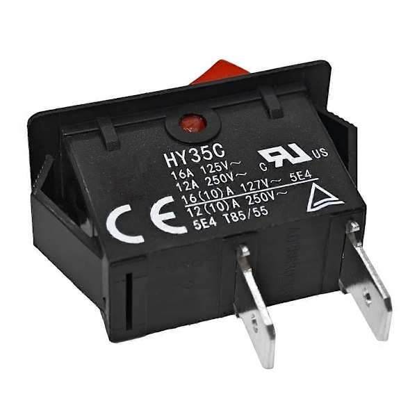 HY35C Tryckknappsbrytare (2-pack)  onOff 2Pin AC 125 250V 16 12A Vippströmbrytare för Industriell El