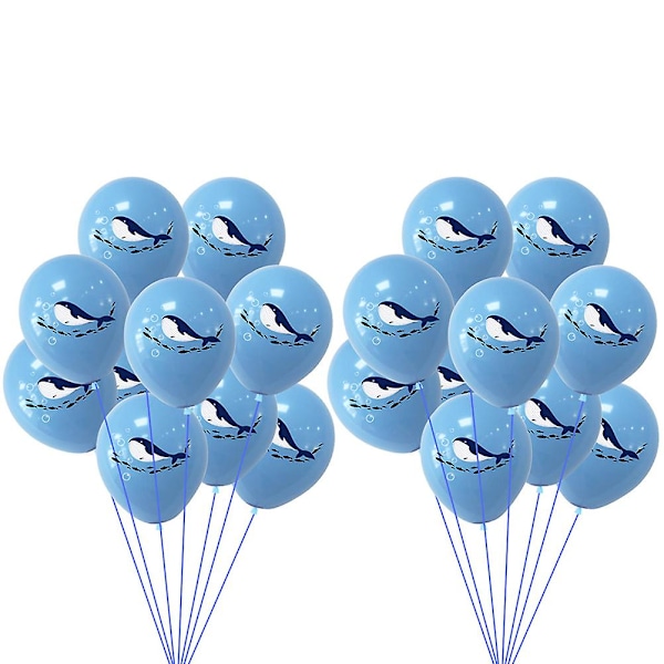 20 stk Hval Latex Balloner Bølge Tegneserie Balloner Havtema Fest Balloner