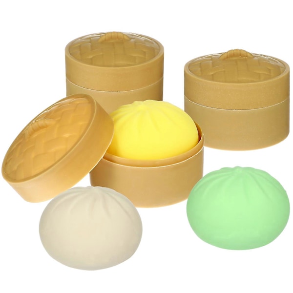 3 kpl Dumpling Stress Balls Puristettavat aistilelut ruokahöyryttimillä Käsipallolelut Juhlapalvelukset