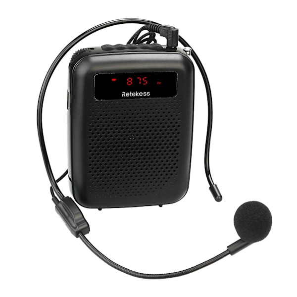 Retekess Pr16r Röstförstärkare Multifunktionell Digital Display Abs Bärbar Mini 12w Mikrofon Megafon Högtalare För Lärare