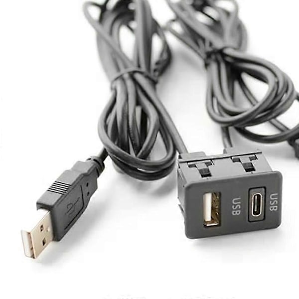 150CM Bil Dash Flush Mount 2 USB Port Panel Auto Båt Dobbel USB-TAPYC Skjøteledning Adapter for