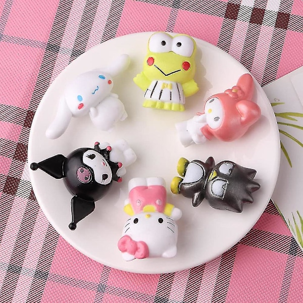 6 st Kuromi-figurer med kattungar, leksaker, modelldockor, prydnader, bordsdekoration för barn, presenter