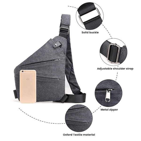 2024 NYA Wander Plus Anti-stöld Resväska Slim Sling Bag Cross Body Resväska