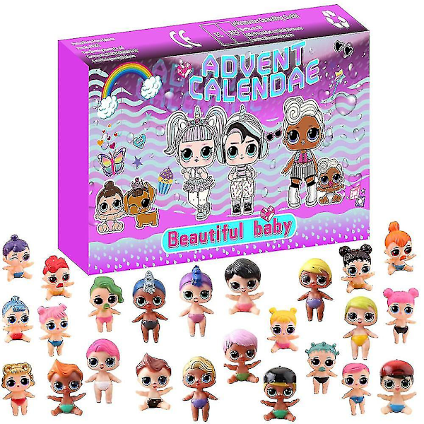 Juldockor Adventskalender 2023 24 Dagar Nedräkningskalender Blind Box Vacker Babyöverraskning Leksak Julgåva