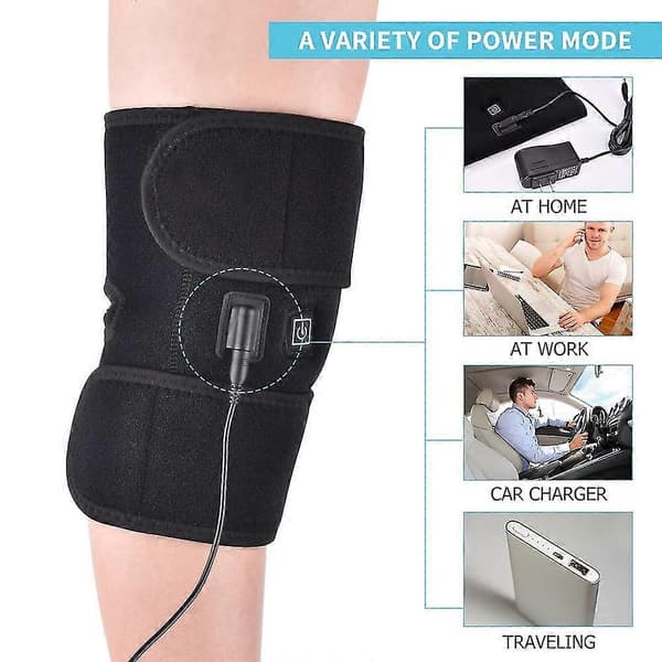 Elektrisk knäskydd Värmemassagekuddar Terapi Justerbart stöd Bälte Artrit Lindra knäsmärta
