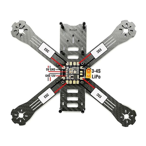 PDB XT60 Drone Strømfordelingskort med W/ BEC 5V 2A 12V 0.5A til RC FPV