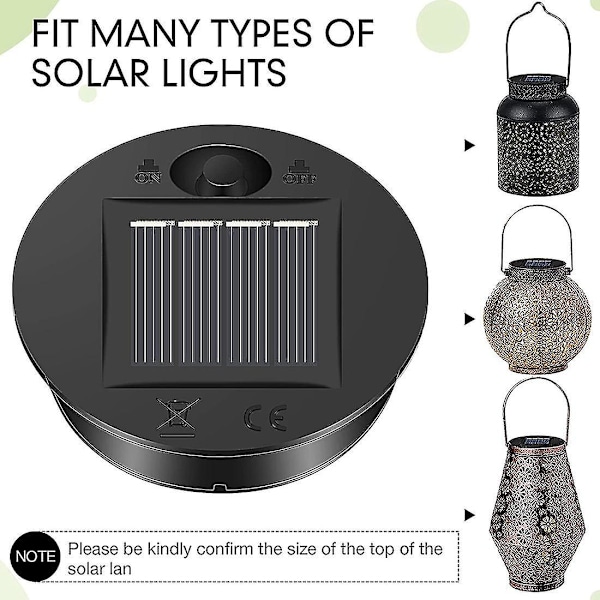 6 st Solcellslampor Ersättningstopp 7 Sollykta Delar Led Solpanel Lyktlock Lampor för Ute