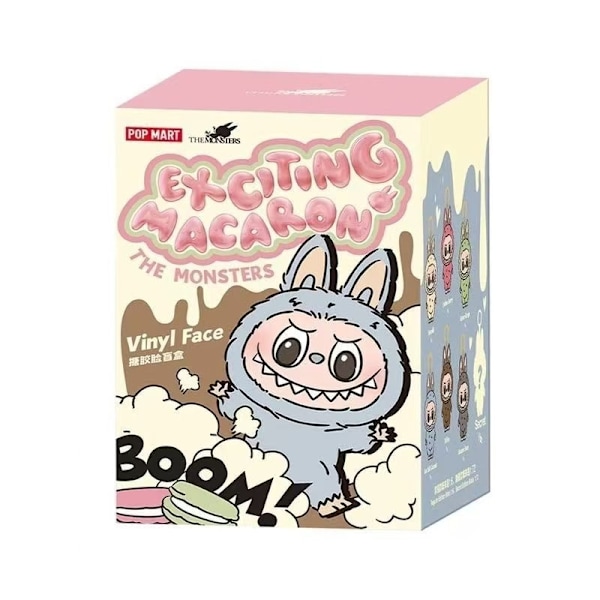 1 stk POP MART LABUBU The Monsters Spennende Macaron Plyschdockor Figur Leker Blind Boxes (Farge Tilfeldig)