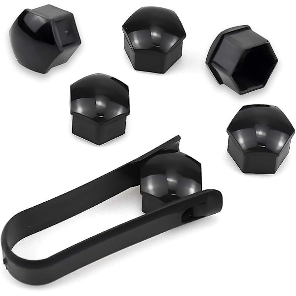 20-pack muttrar, 17 mm hjulmuttrar, universella däckmuttrar, muttrar, universella 17 mm bilhjulmuttrar, bultkåpor, låskåpor, bilmuttarkåpa