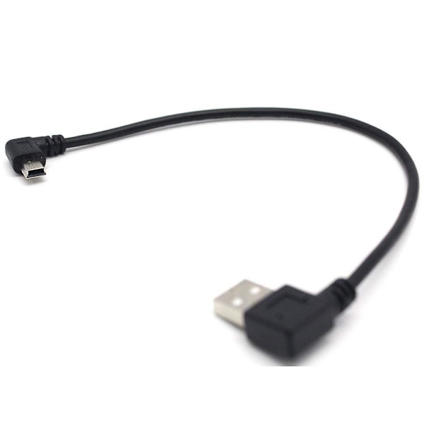 USB B Type Mini 5-pin Hann 90 Grader Høyre/Venstre Vinkel til USB 2.0 Hann Kabel 30cm