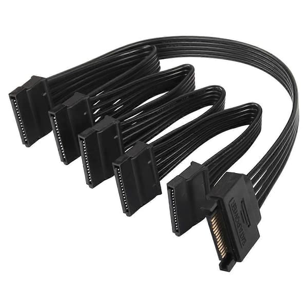 15 Pin Sata Strømsplitter 1 Til 5 Harddisk HDD SSD Strømforsyningskabel Ledningsforlængerkabel Harddisk