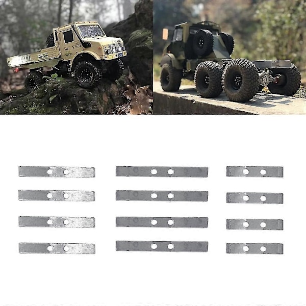 12st Rc Stålplattor För 1/12 Unimog Lastbilar P06 Metallförstärkningsplatta
