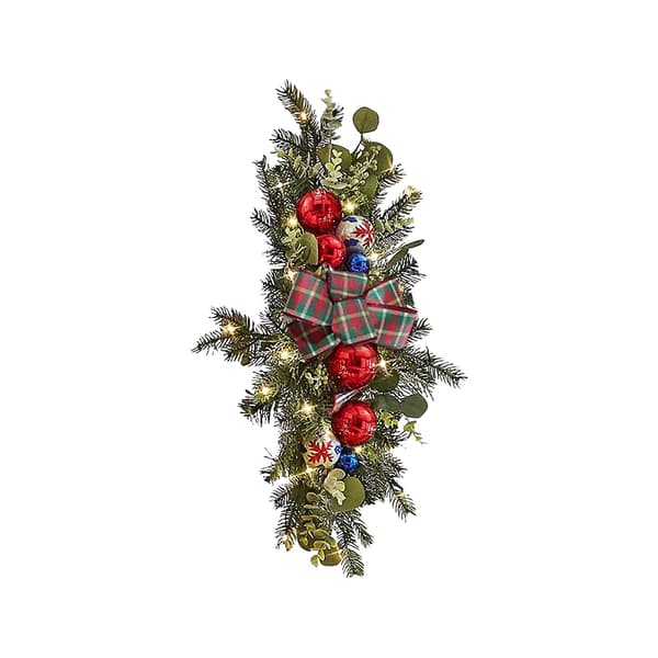 Julepynt LED Rattan Garland Lys Dørkrans Pejs Dekoration