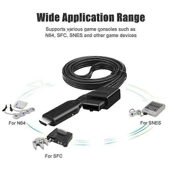 HD1080P N64 til HDMI-kompatibel konverter HD Link-kabel for N64 SNES.