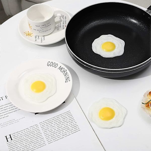 3 st Fried Egg Leksak, Mjuk Artificiell Stekt Ägg Falskt Stekt Ägg för Barn Lekmat eller Skämt Leksak