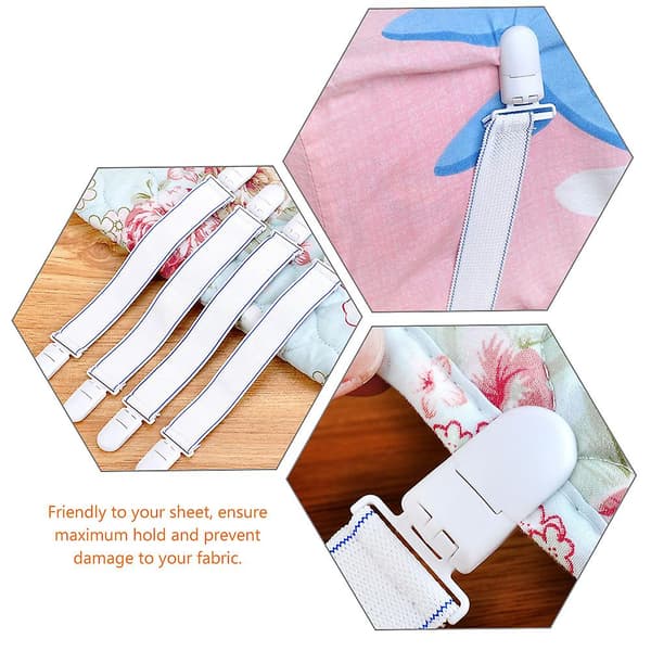 12 stk Sengestrammer Festeseng Klips Straps Sengestrammer Klips