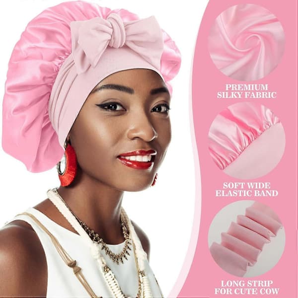 Silke Sovehette for Kvinner - Justerbar Satin Natthette