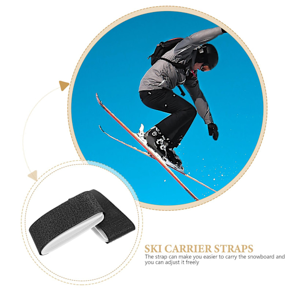 4 stk Ski Bærestropper Utendørs Ski Stropper Snowboard Fikseringsstropper Ski Festestropper