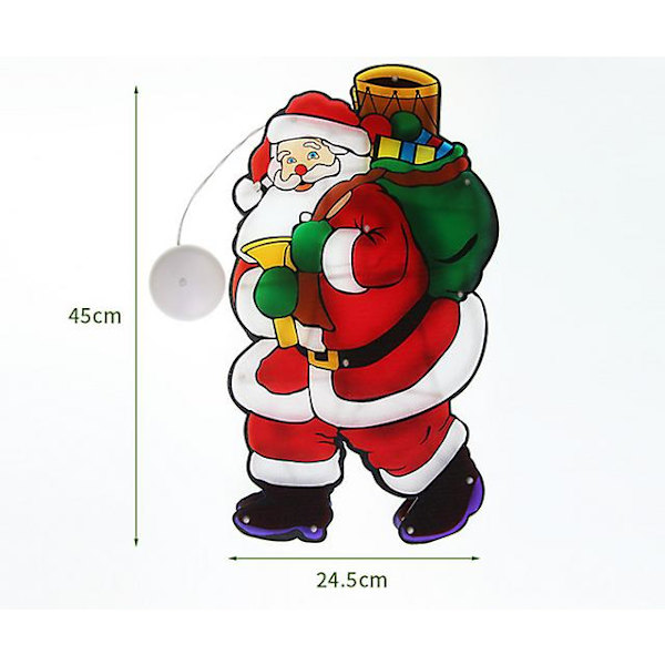 LED-fönsterhängande lampor med sugkopp, juldekoration, festlig scenatmosfär, 45cm*24.5cm