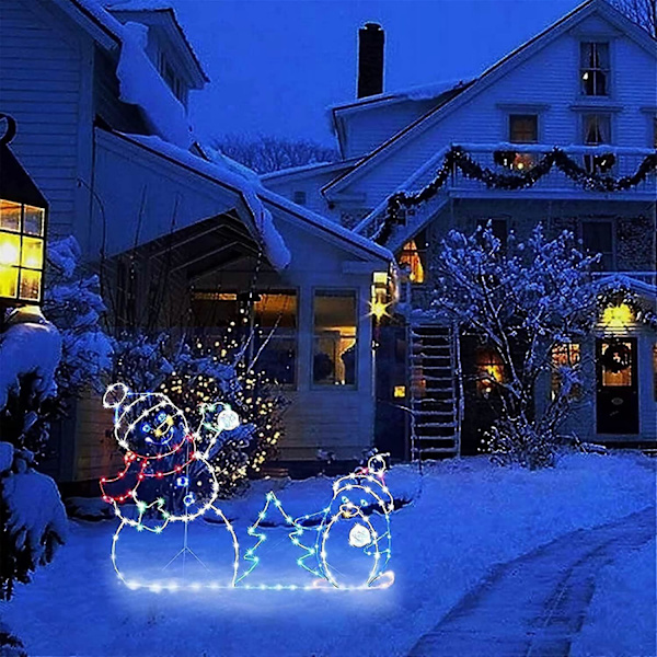 LED Snømann Julelys Utendørs Juledekorasjon Utendørs Juledekorasjon Amerikanske Julelys Utendørs Figurer Snømann Dekorasjon Ch