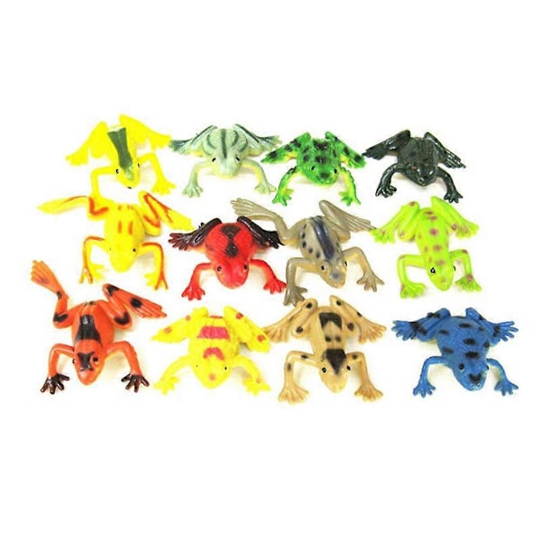 12 stk. Hjernelegetøj Tropiske Legetøj Resin Mini Frøer Livagtige Frøer Plastik Frø Figur Frø Skulptur