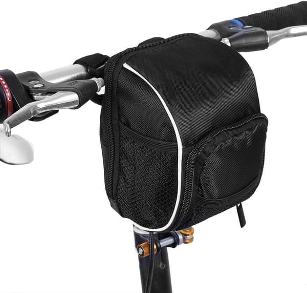 Cykel tasker til stel, cykeltaske, styrtaske, multifunktionel cykeltaske, foldbar frontrørstaske, quick release med regnslag, sort