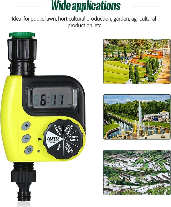 Automatisk bevattningstimer, programmerbar digital slangkrantimer smart sprinkler bevattningsbevattning