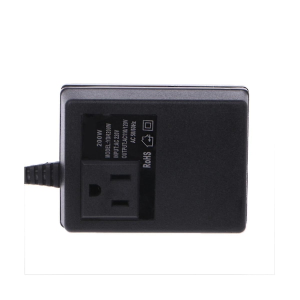 200W AC 220V til 110V Reduserende Transformator Konverter Reise Strøm EU Plugg Adapter