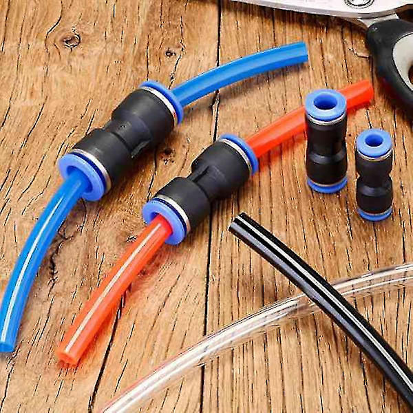 49 st pneumatiska kopplingar Pza/pu/pe vattenrör rörkopplingar 8mm plastslang snabbfästen Tee