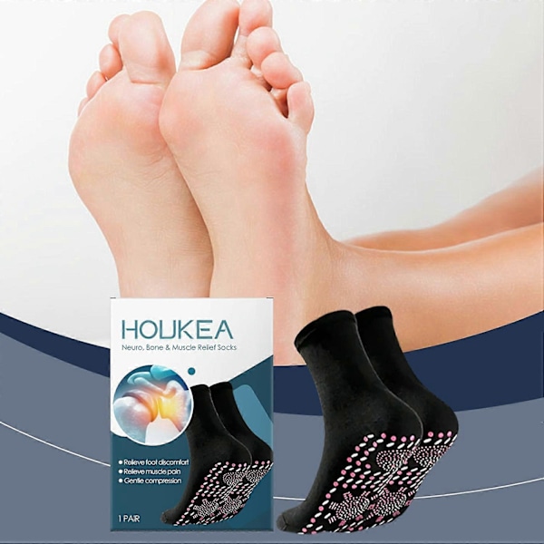 HOUKEA HK-B07-0115-01 Fodplejesokker Åndbare Varme Støtte Lindring for Fodgener