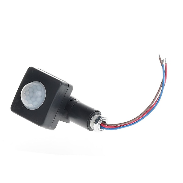 AC85-265V IP65 Rörelsesensor Justerbar PIR-brytare Ultratunn LED-lampa PIR Utomhus Rörelsesensordetektor, 10mm Svart