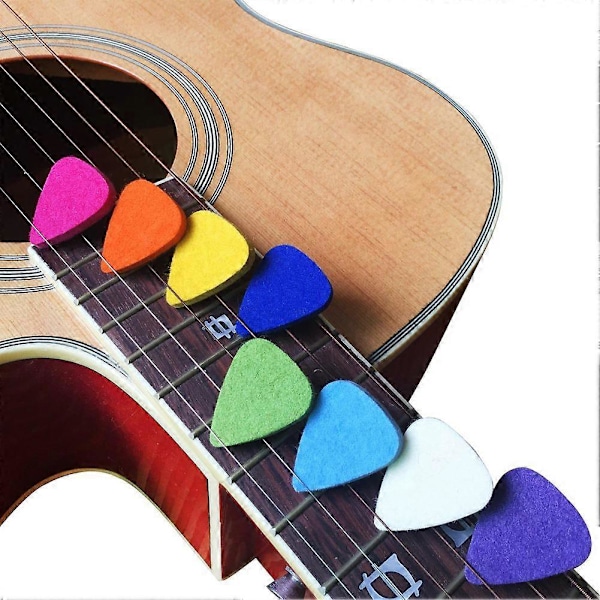 Ukulele Plektre Filt Plektre/Plectrums Til Ukulele Og Guitar, 8 Stykker Guitar Plektre, Flerfarvet