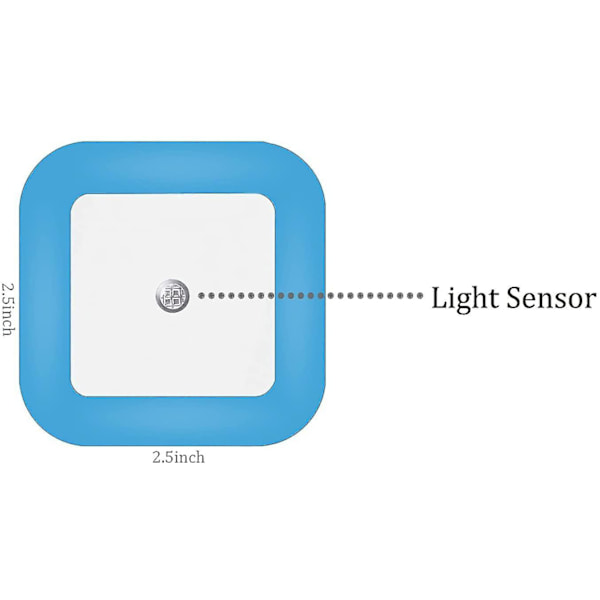 [Pakke med 4] Stikkontakt LED Lyseblå Natlys med Skumring til Daggry Sensor, Automatisk Tænd/Sluk - Perfekt til Trappe, Gang og Køkken