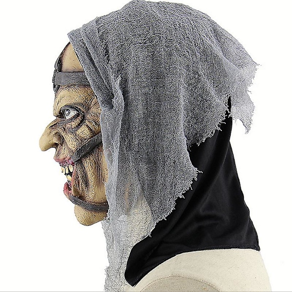 Halloween Skummel Mann Cosplay Latex Full Head Mask Fancy Dress Up Tilbehør Horror Kostyme Rekvisitt