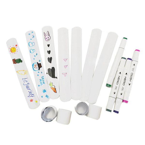 30 st/set Vita Slap Armband DIY Tomma Slap Band Bulk Plast Party
