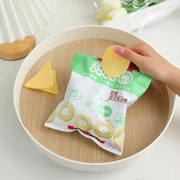 Posesekker-klips i potetchips-form, plastforsegling for snacks