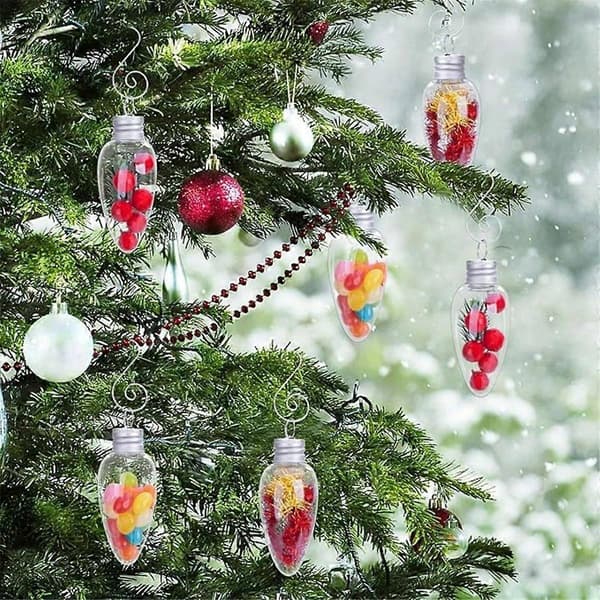 Julepynt i Klar Plastik Pæreform Julepynt Plastik Julepynt til Jul