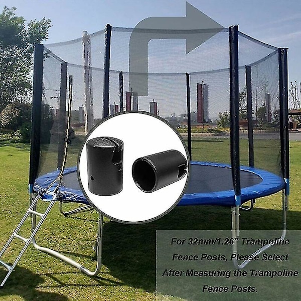 Trampolinskydd Trampolin Ändskydd Trampolinkrok Trampolin Reservdelar Trampolintillbehör Stolpskydd för Trampolinnät Pinnar 32 MM 8 Stycken Svart