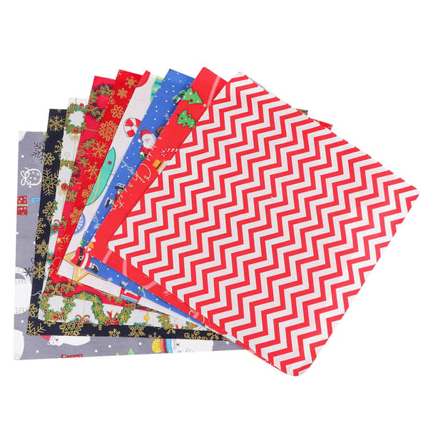 9 stk Jule DIY Patchwork Bomullsstoff DIY Stoff Kreativ DIY Stoff