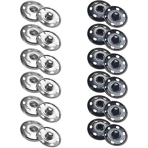 24 set Sy på tryckknappar Metallknappar