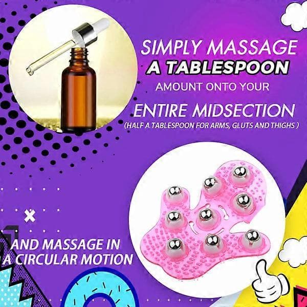 2 st massagehandskar för kroppen, handformad massagevalsboll (rosa)