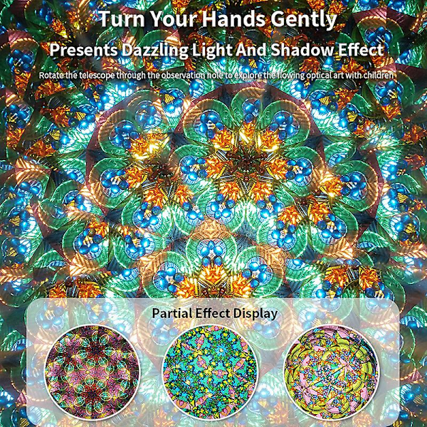 Sett med 2 Magiske Roterende Kaleidoskop, Klassisk Kaleidoskop, Beste Bursdagsgave for Barn og Voksne