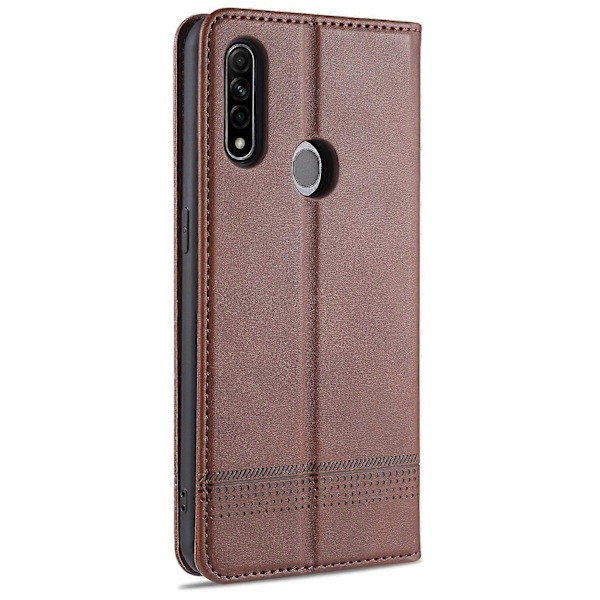 OPPO A31 / A8 AZNS Magneettinen Vasikan Nahka Pintainen Vaakasuuntainen Käännettävä Nahkakotelo Korttipaikoilla & Pidikkeellä & Lompakolla